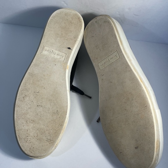 Acne Studios Navy Blue Crackled Shiny Leather Sneakers sz 40 (9) - Picture 6 of 7